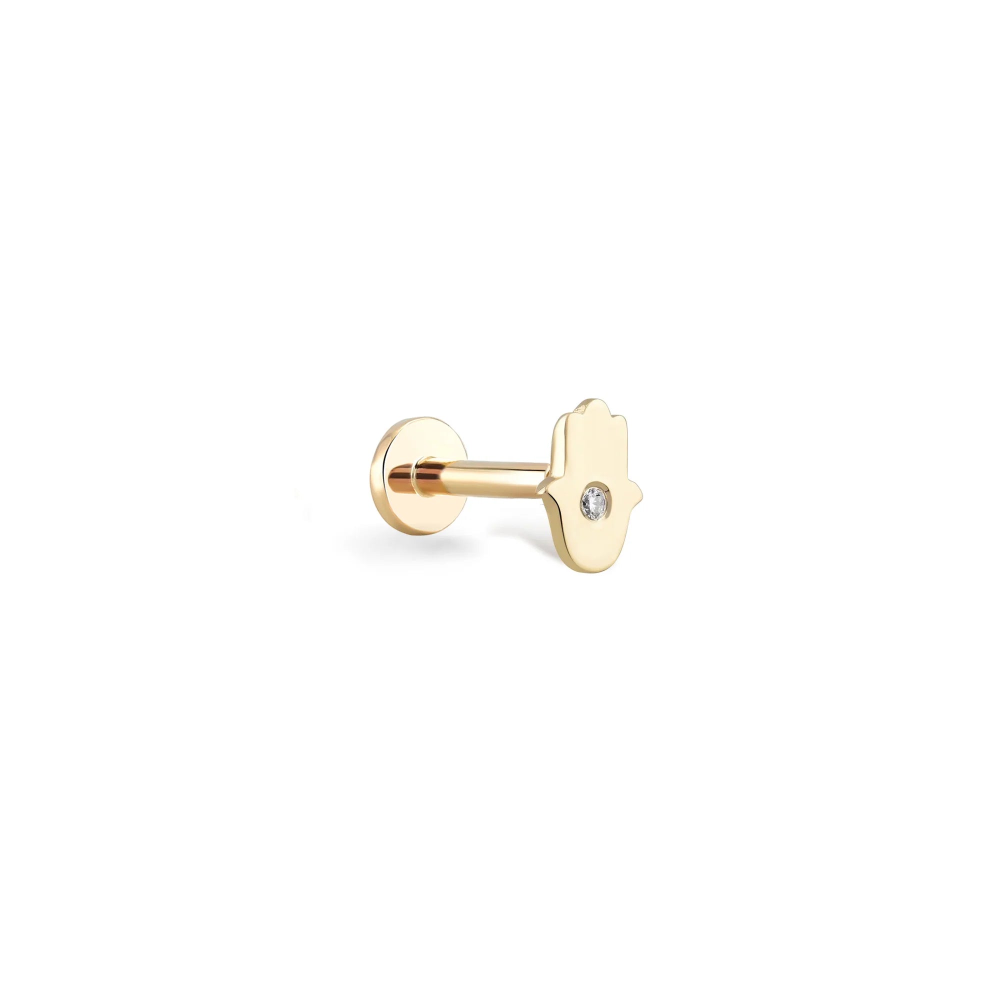 Pırlanta Tek Kalp Piercing