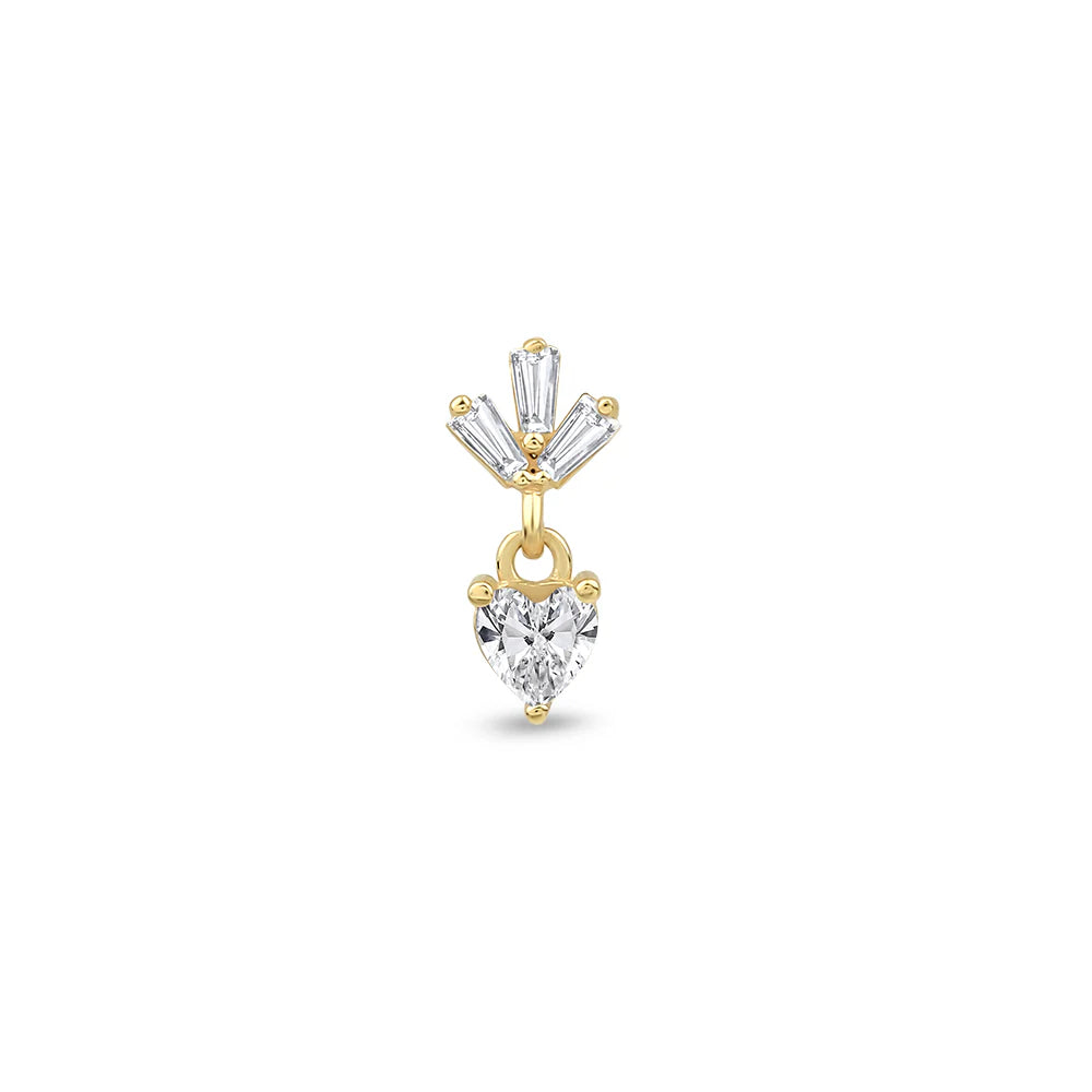 Lusha 14 Ayar Altın Heart Charm Piercing