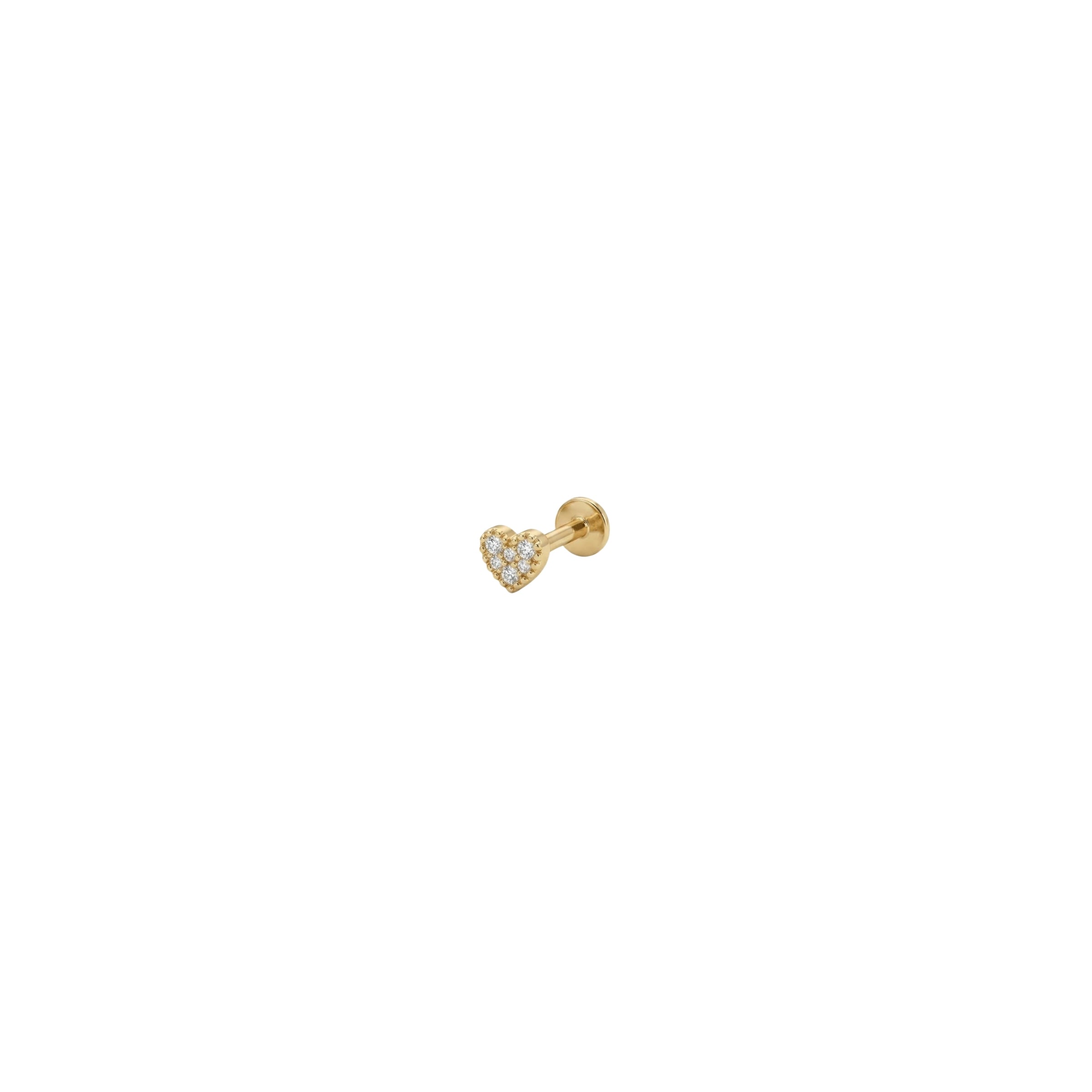 Lusha 14 Ayar Altın Heart Piercing