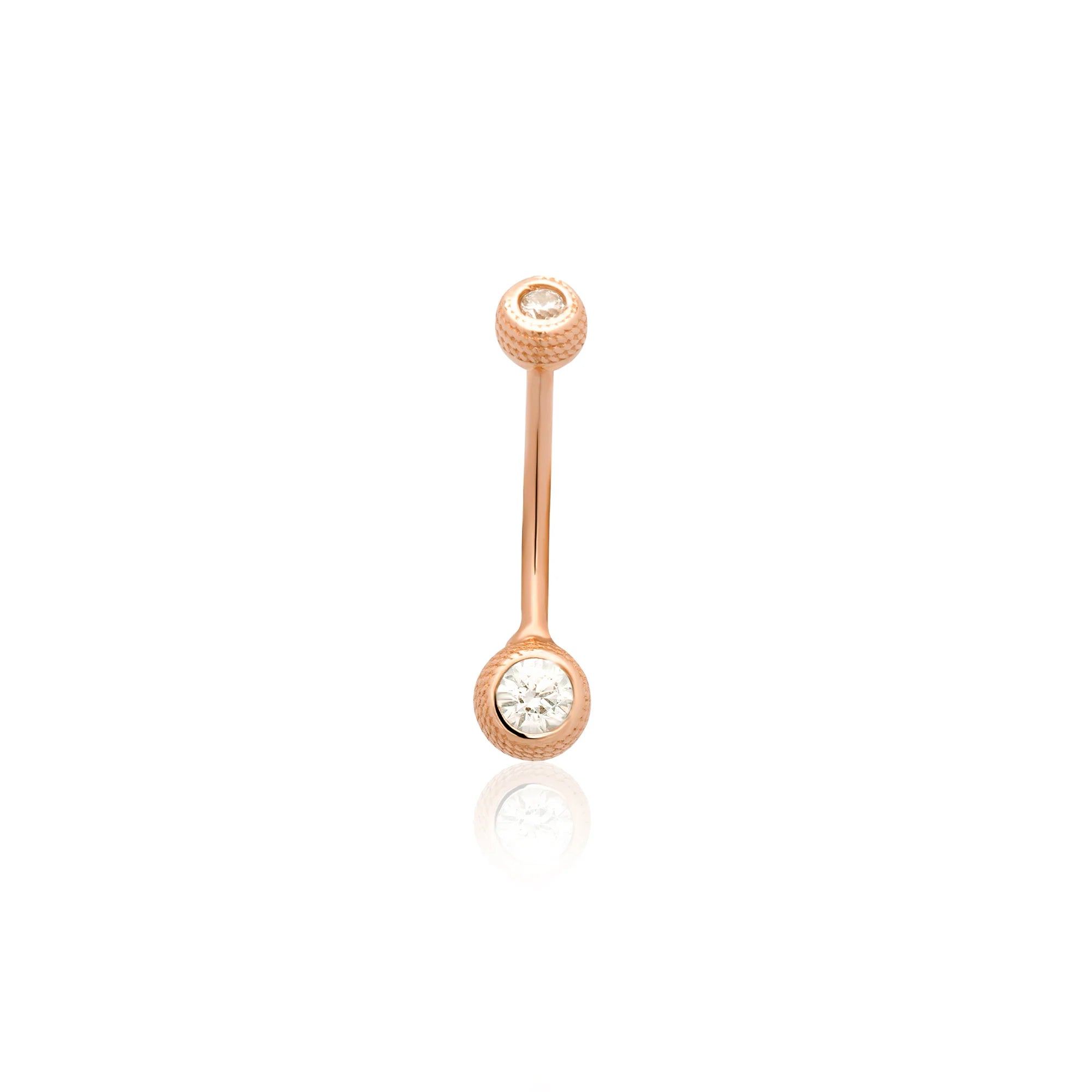 Altın Taşlı Vintage Göbek Piercing