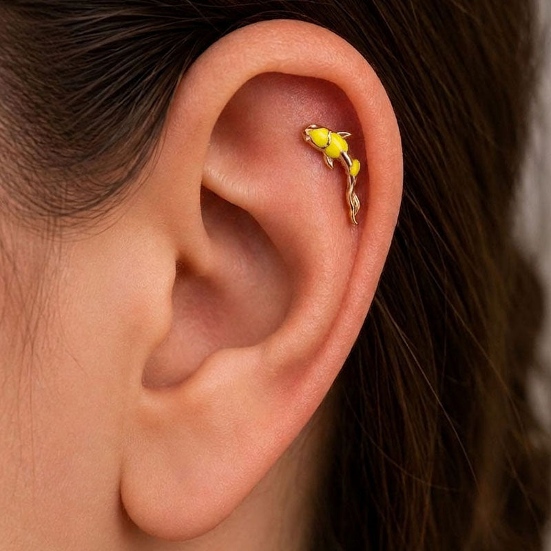 Koi Sarı Piercing (Sol Kulak)
