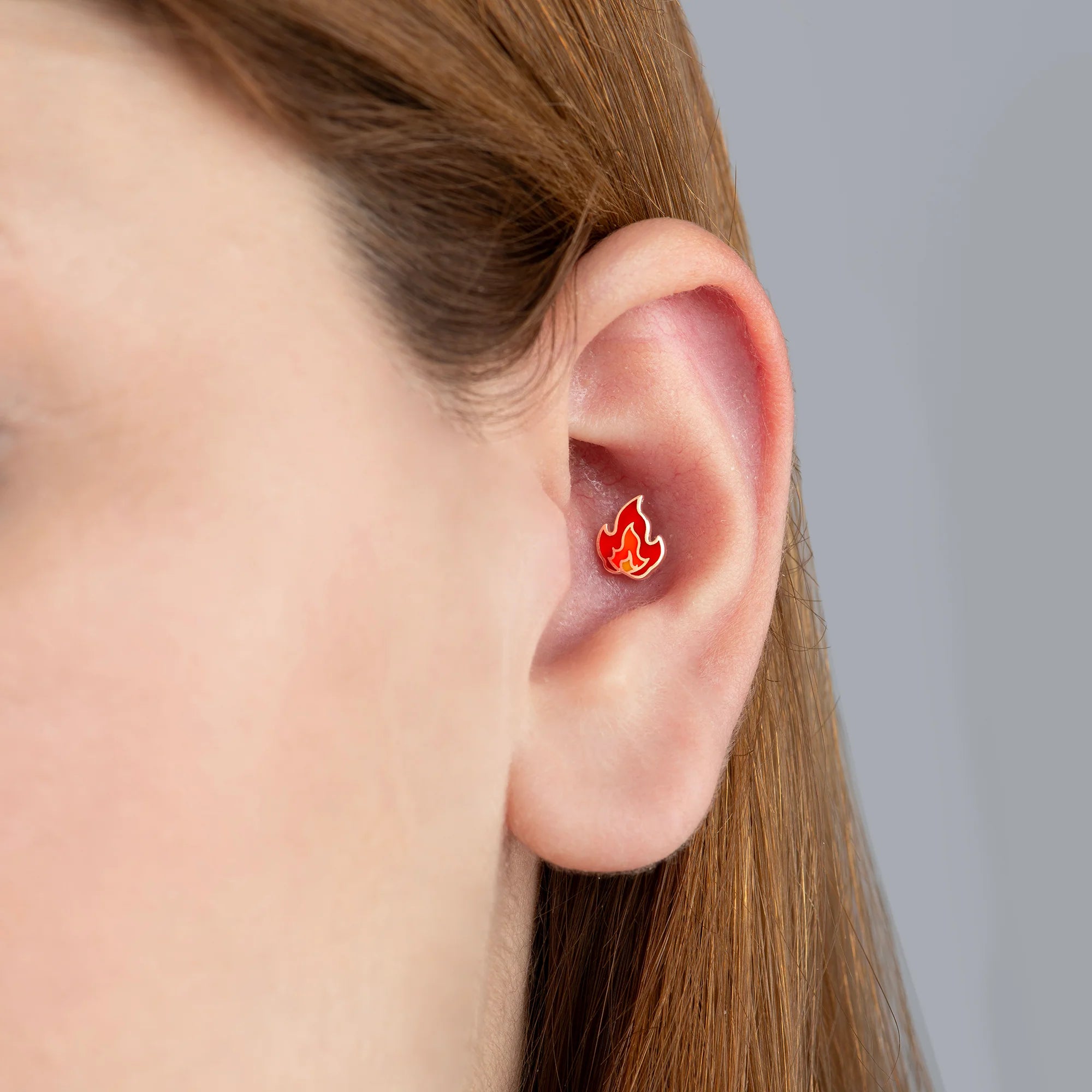 14 Ayar Altın Alev Piercing