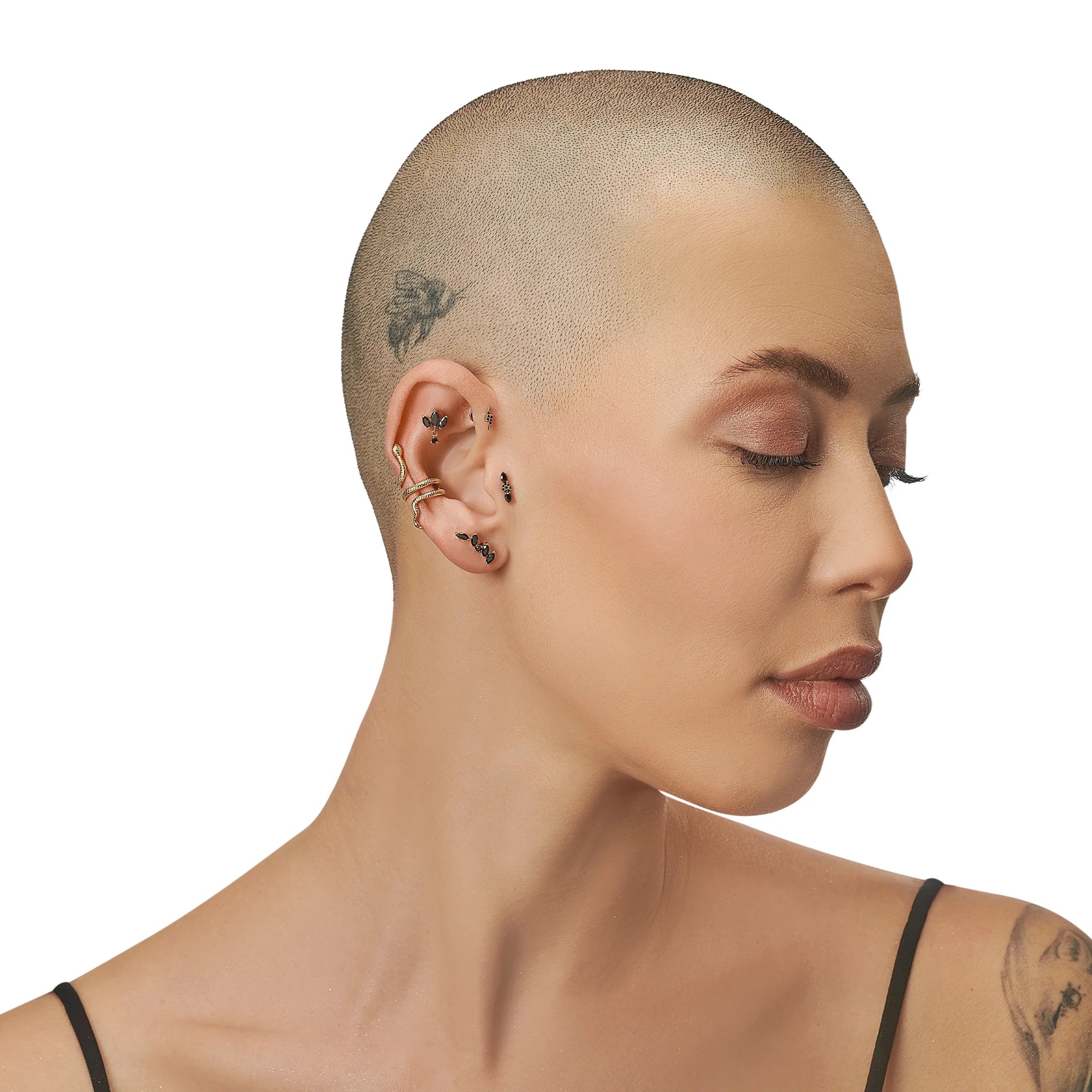 Nefertiti Sarmal Yılan Altın Earcuff