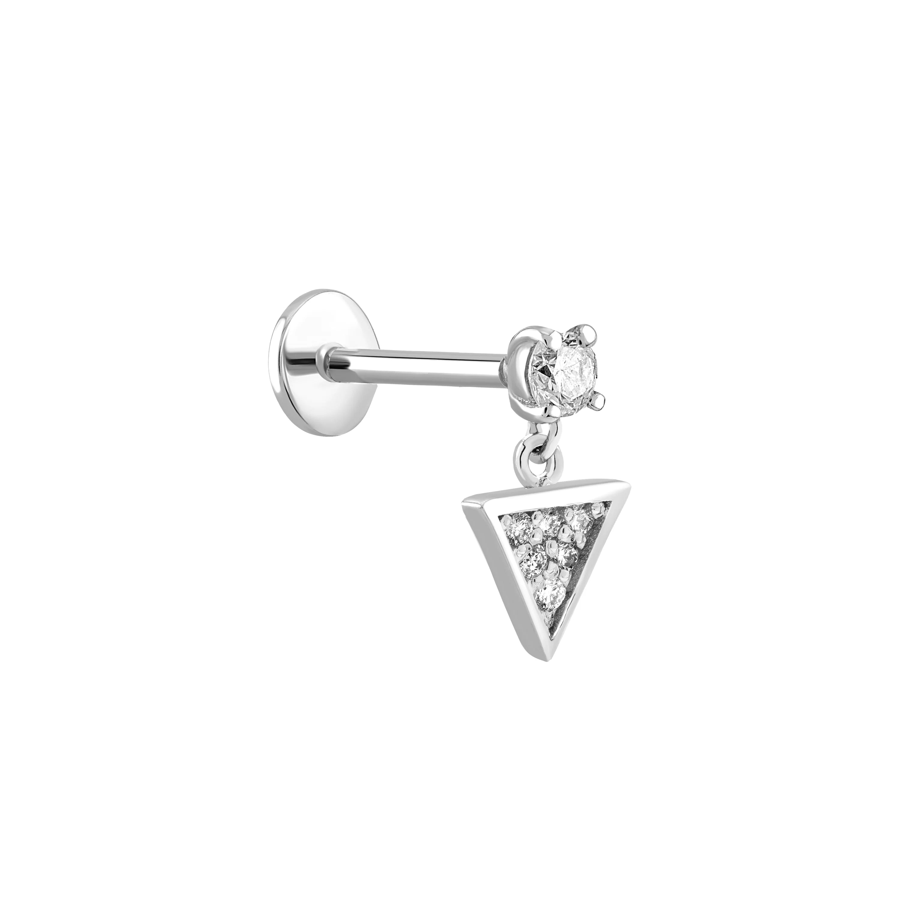 Üçgen Sallantılı Pırlanta Piercing