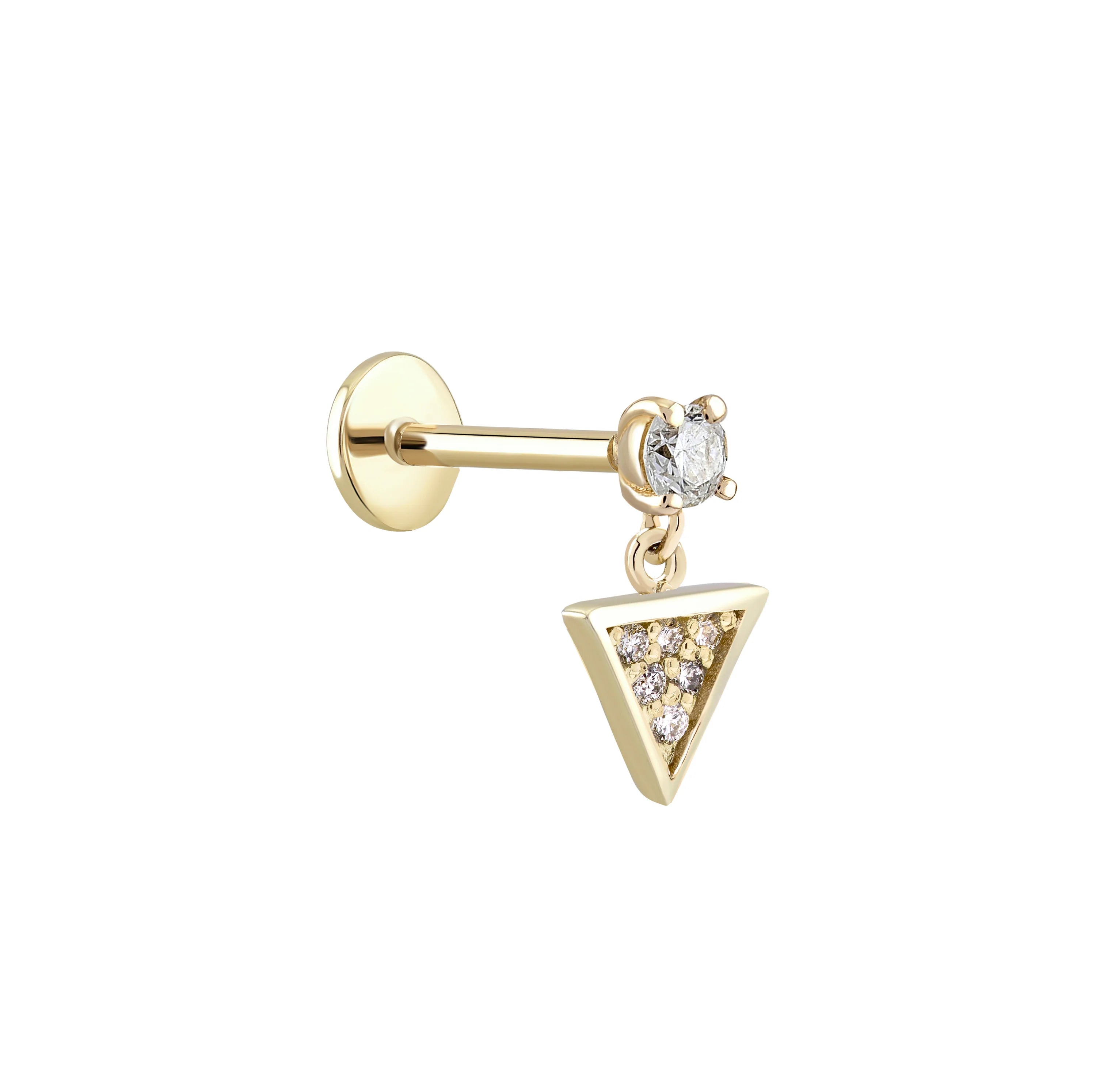 Üçgen Sallantılı Pırlanta Piercing