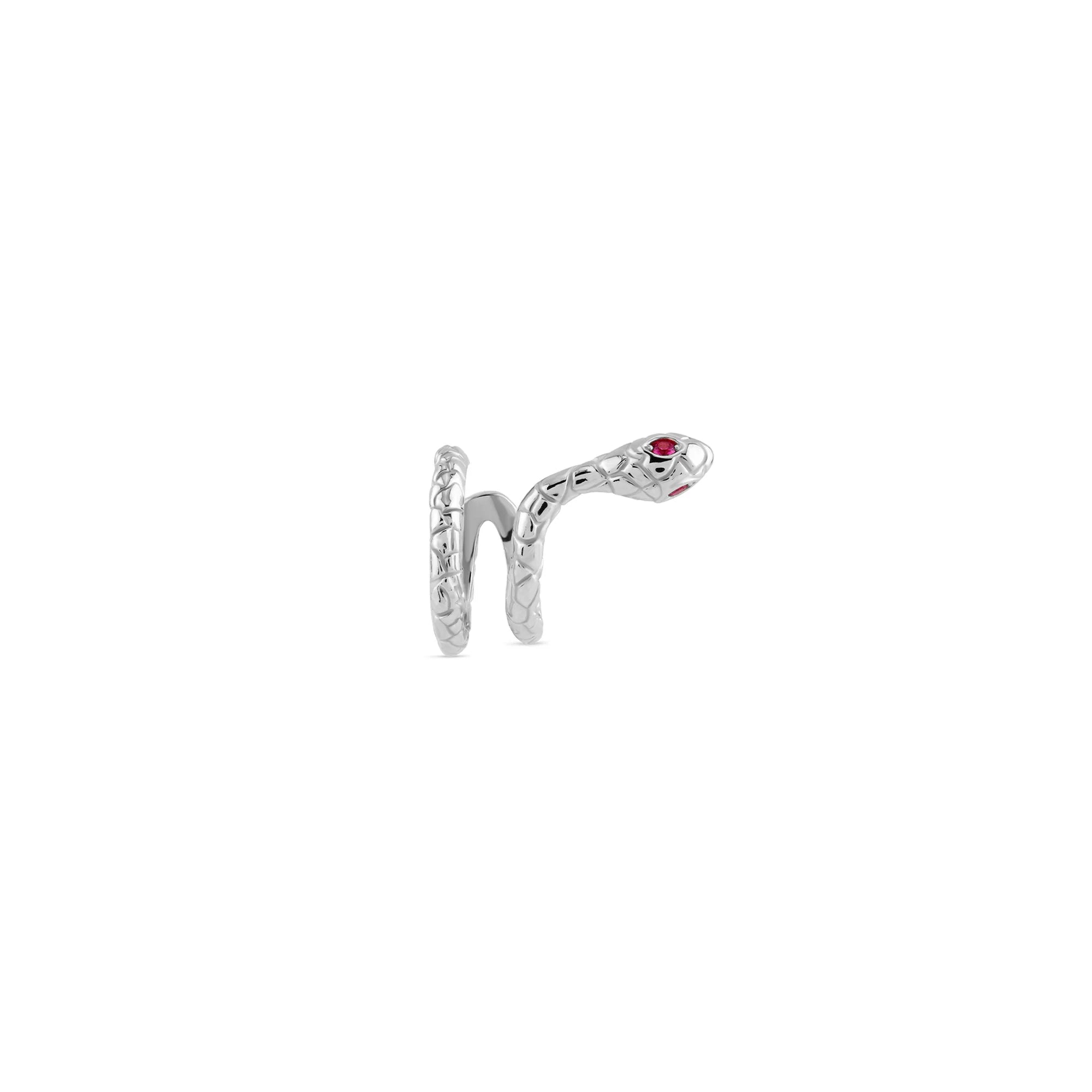 Sarmal Taşlı Yılan Altın Earcuff (Sağ Kulak)