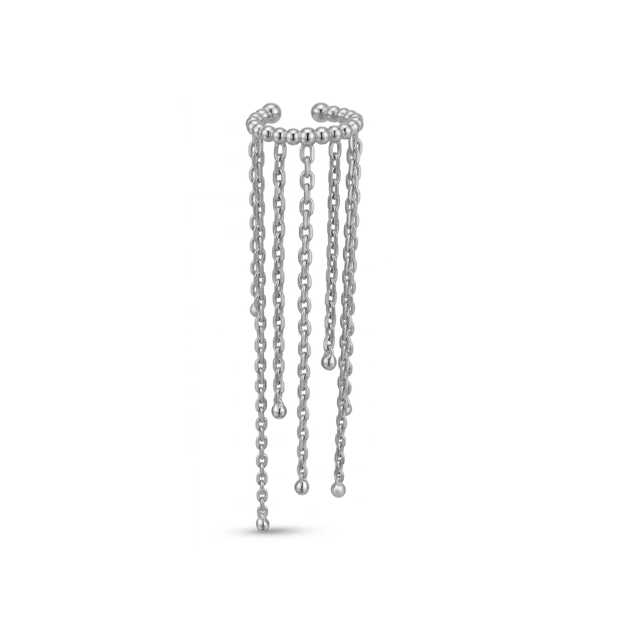 Sarkıt Toplar Zincir Sallantılı Altın Halka Earcuff