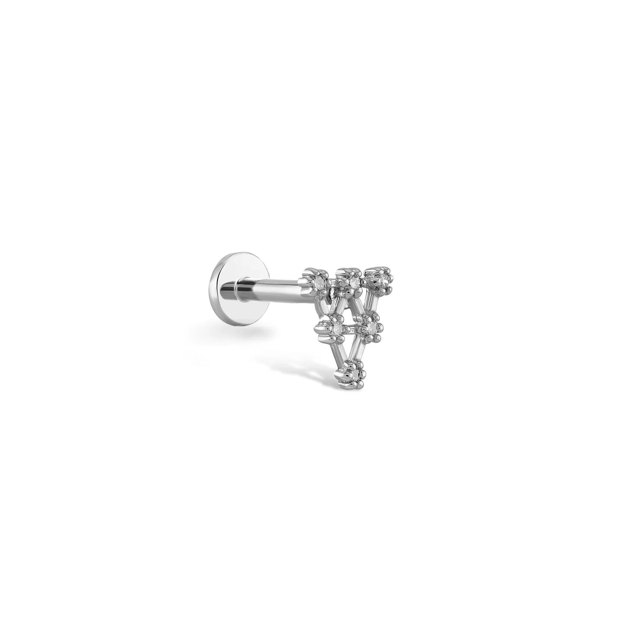 6 Taş Üçgen Pırlanta Piercing