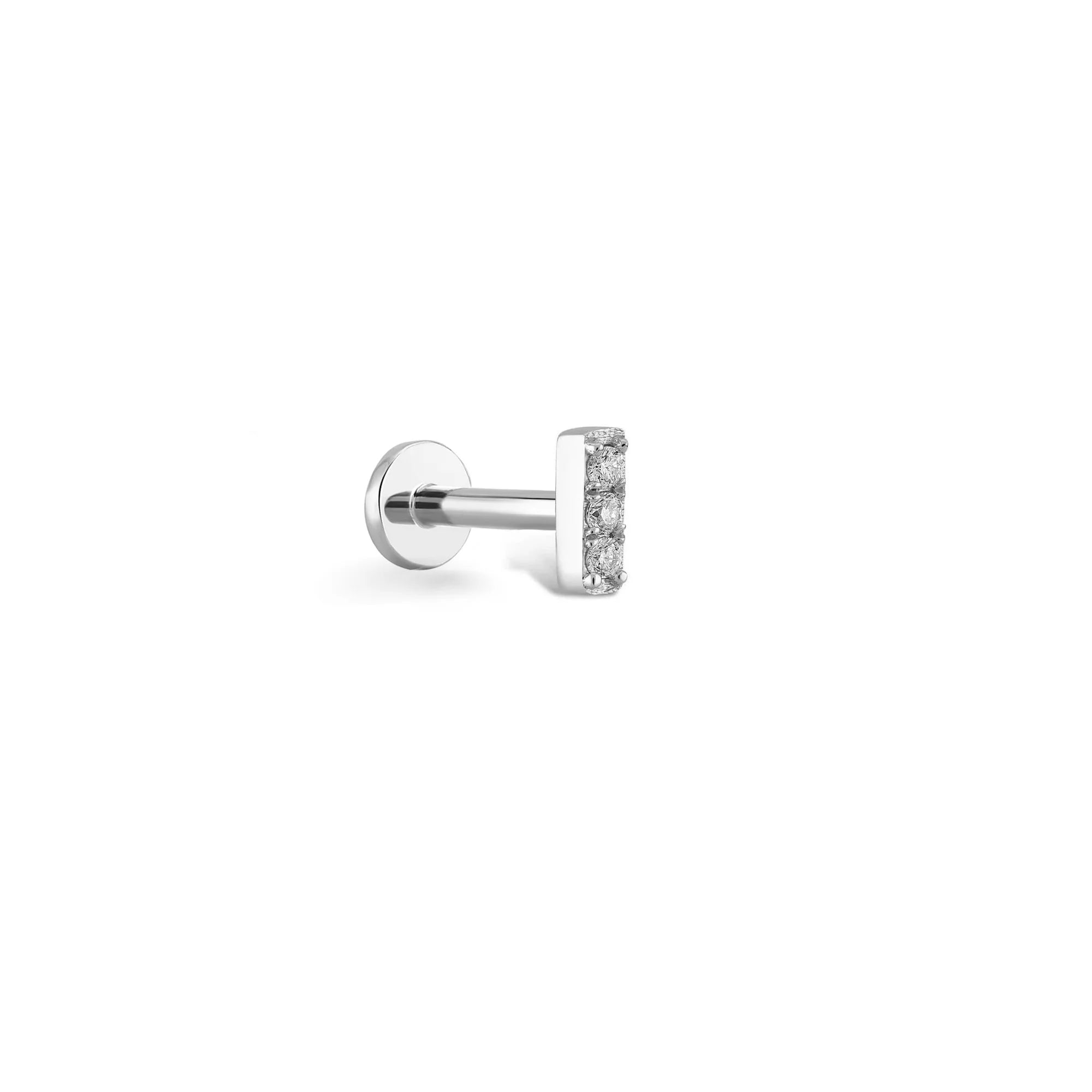 3 Taş Pırlanta Piercing