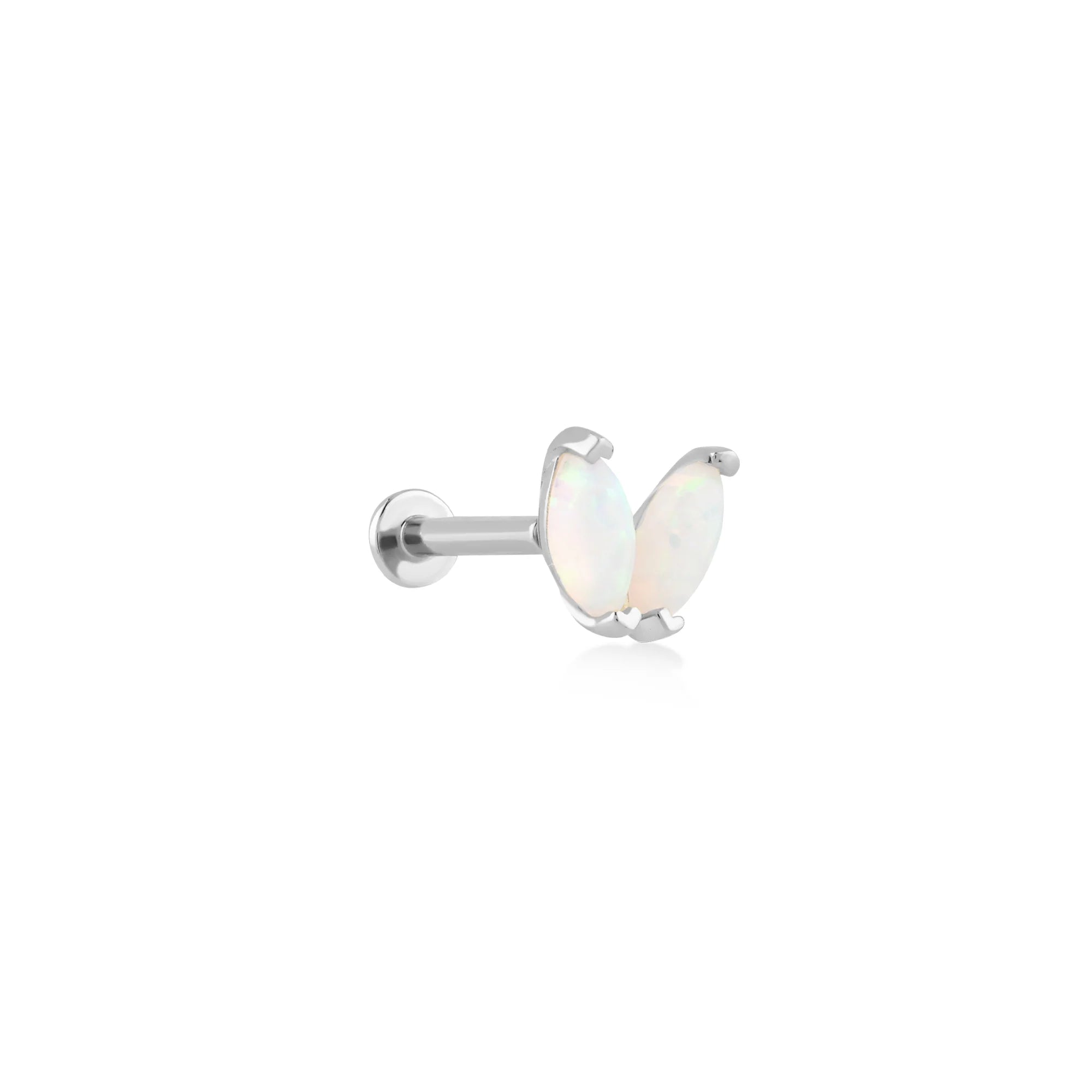 İkiz Markiz Kesim Opalit Taşlı Altın Tragus Piercing