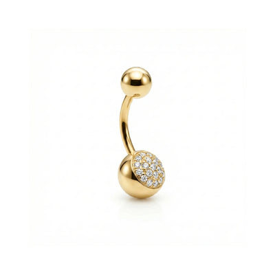 Taşlı Altın Göbek Piercing