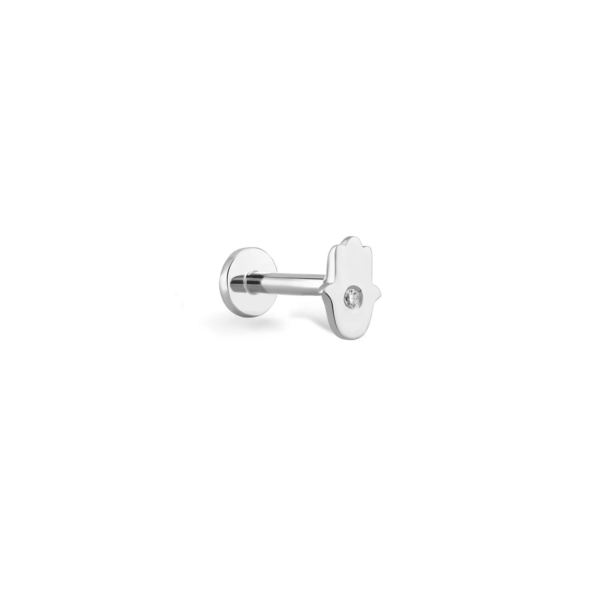 Pırlanta Tek Kalp Piercing