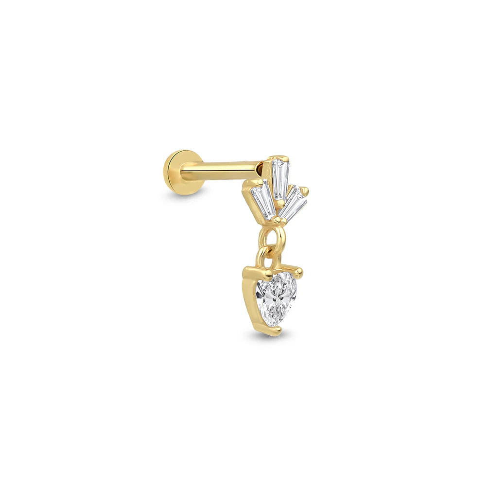 Lusha 14 Ayar Altın Heart Charm Piercing