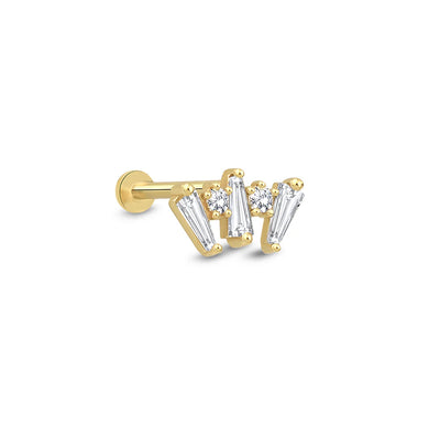 Lusha 14 Ayar Altın Art Deco Piercing