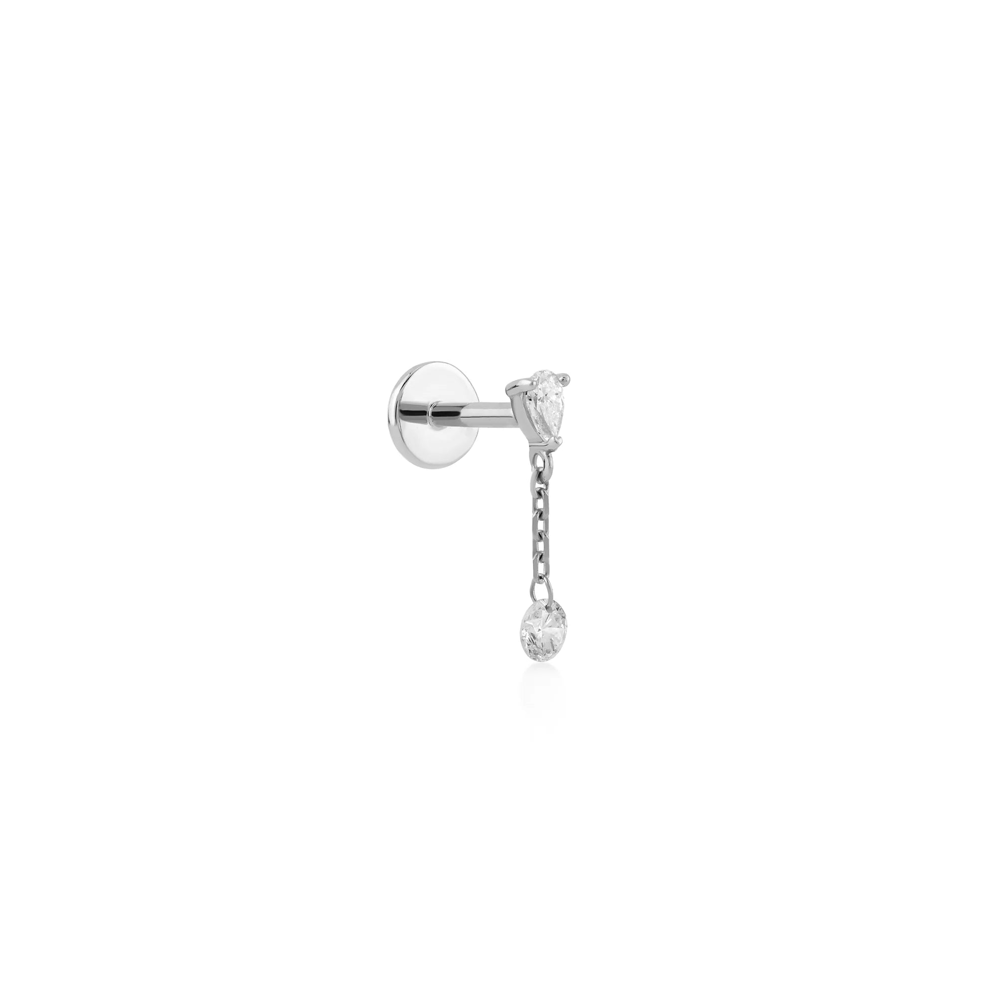 Markiz Zincir Sallantılı Pırlanta Piercing