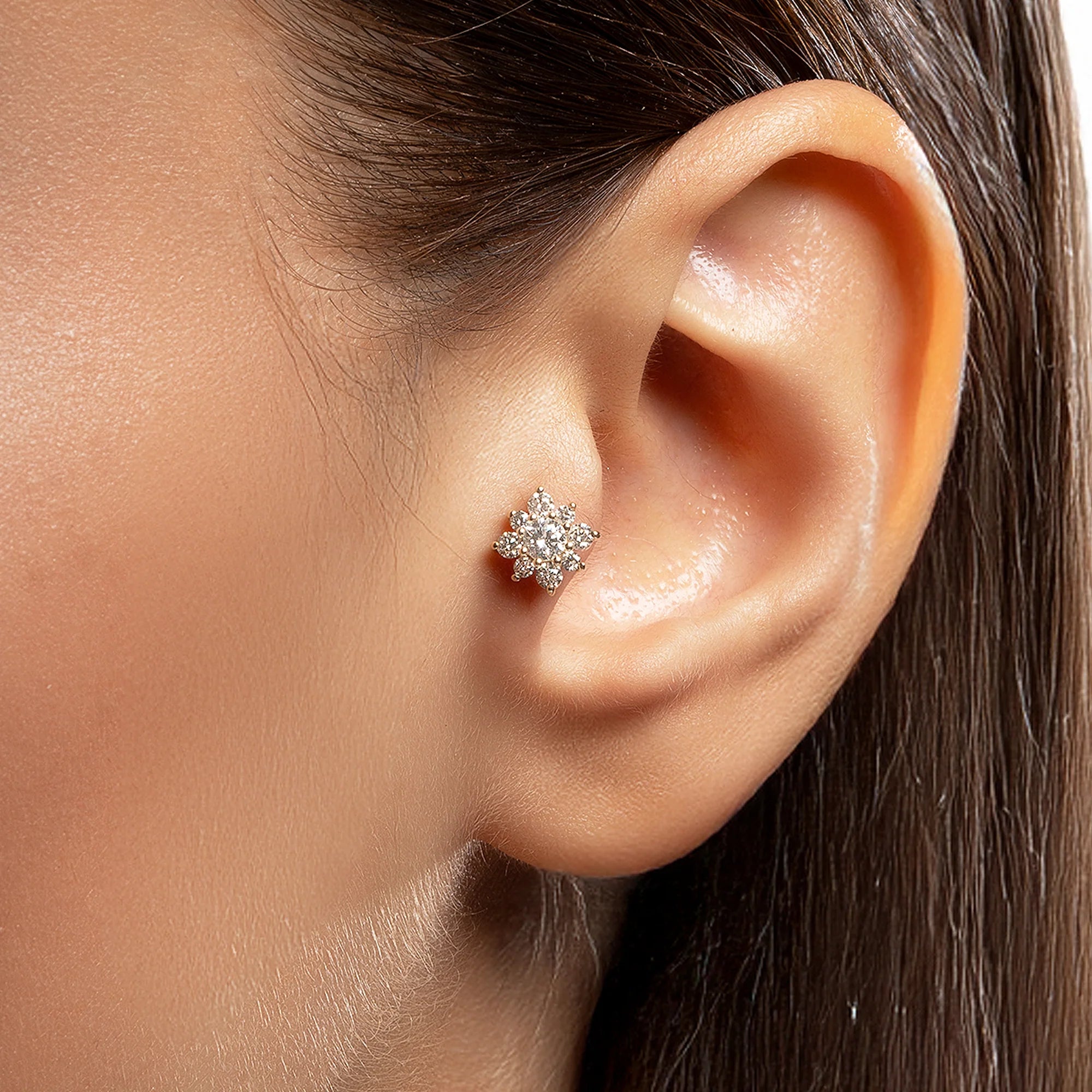0.24 ct Floral Pırlanta Piercing