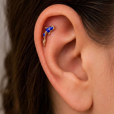 Koi Mavi Piercing (Sağ Kulak)