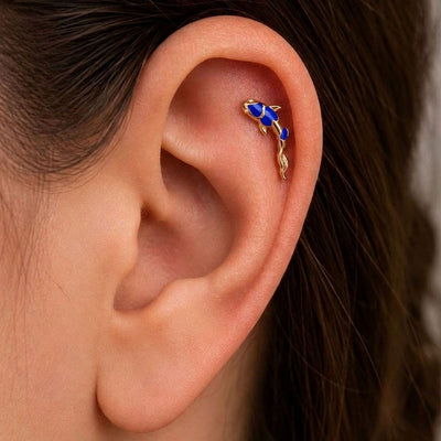 Koi Mavi Piercing (Sol Kulak)