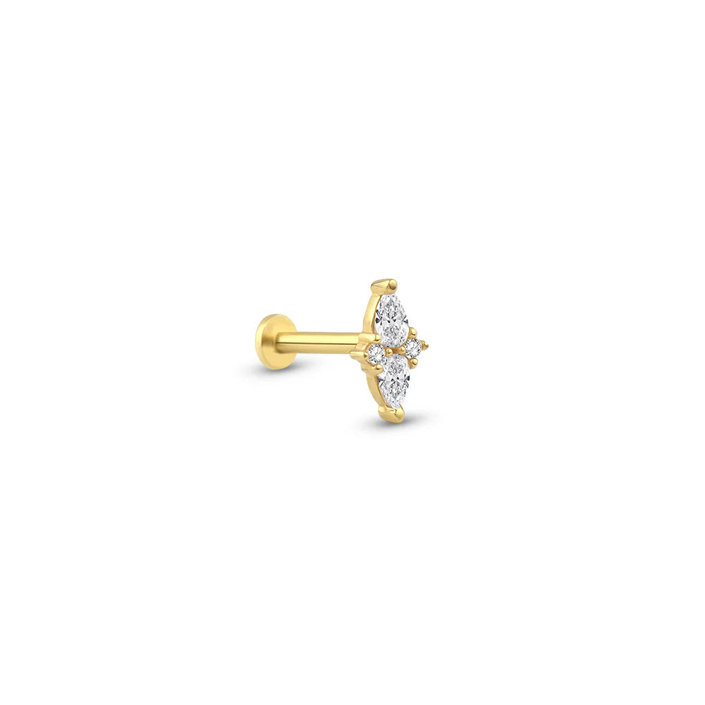 14 Ayar Altın Bloom Piercing