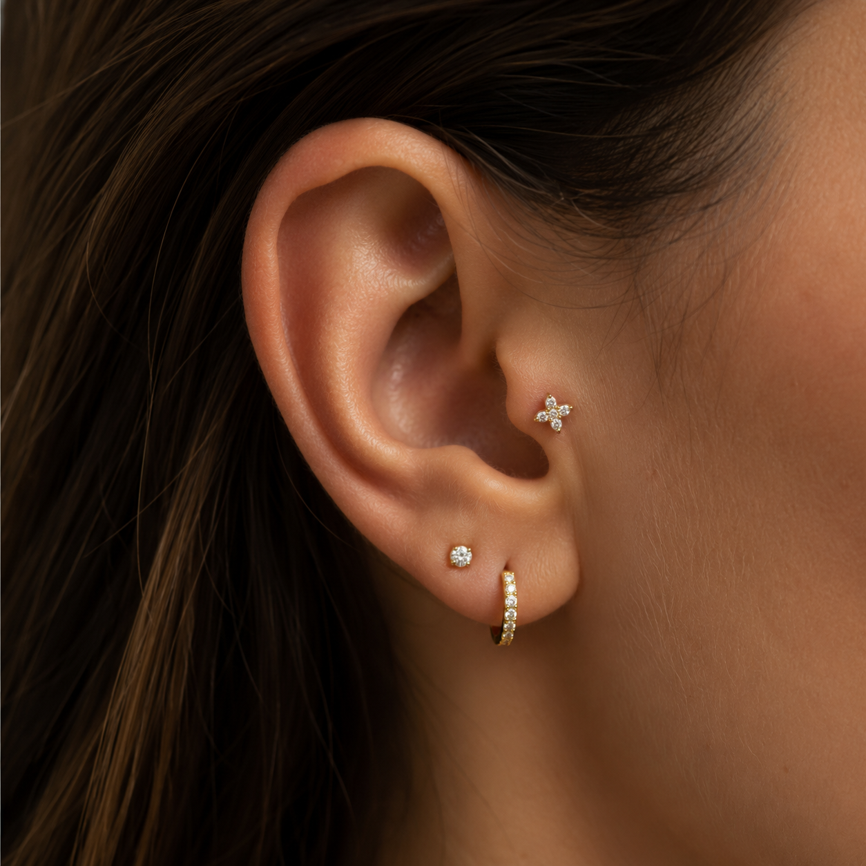 Lusha 14 Ayar Altın Velour Piercing
