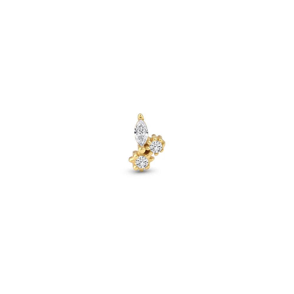 14 Ayar Altın Flora Piercing