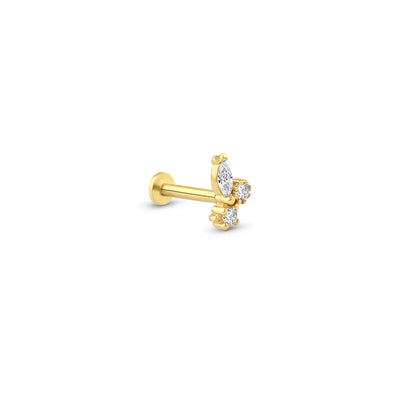 14 Ayar Altın Flora Piercing