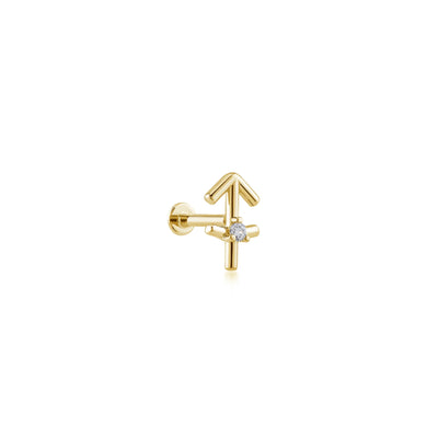 Sagittarius Yay Burcu Taşlı Altın Piercing