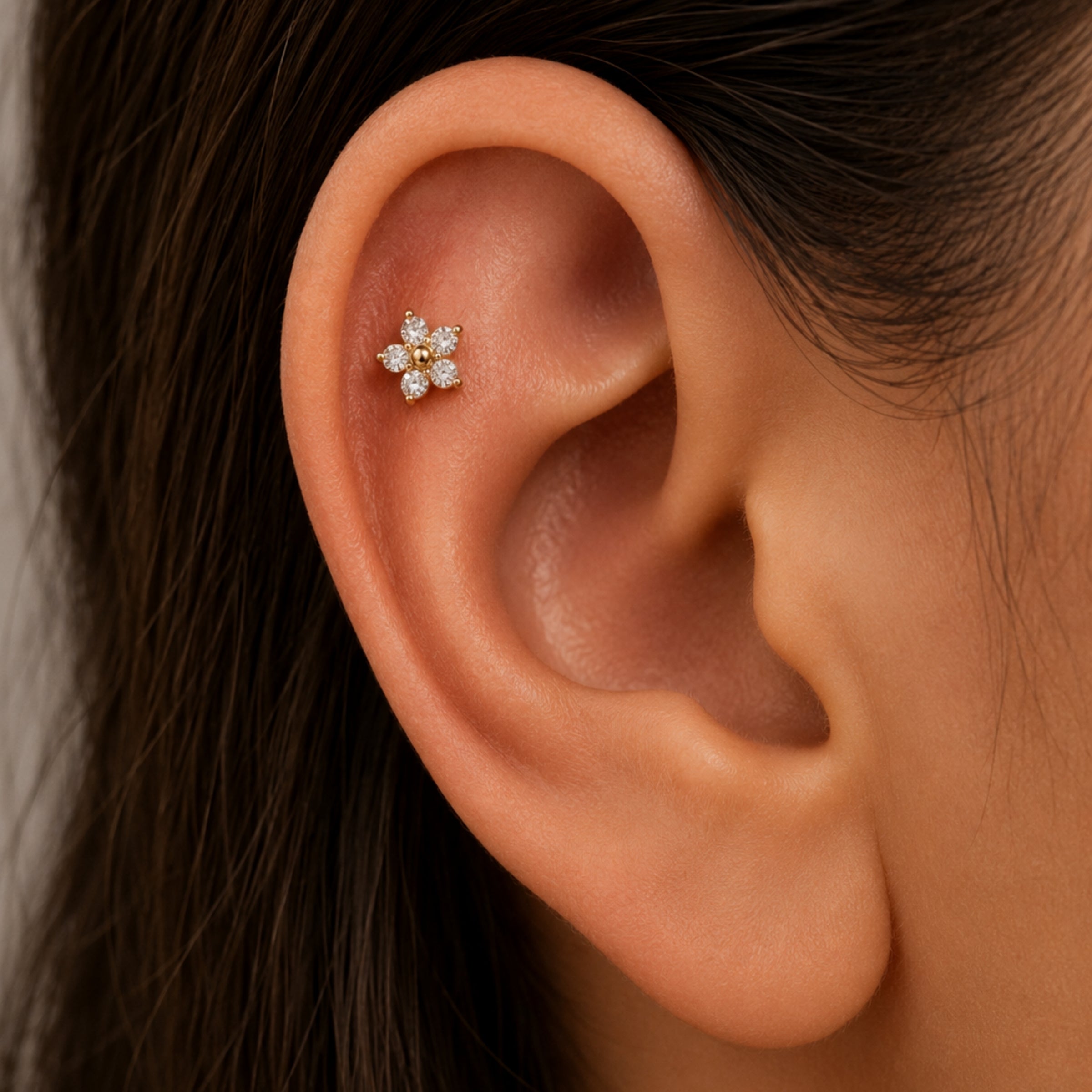 Lusha 14 Ayar Altın Luminous Piercing