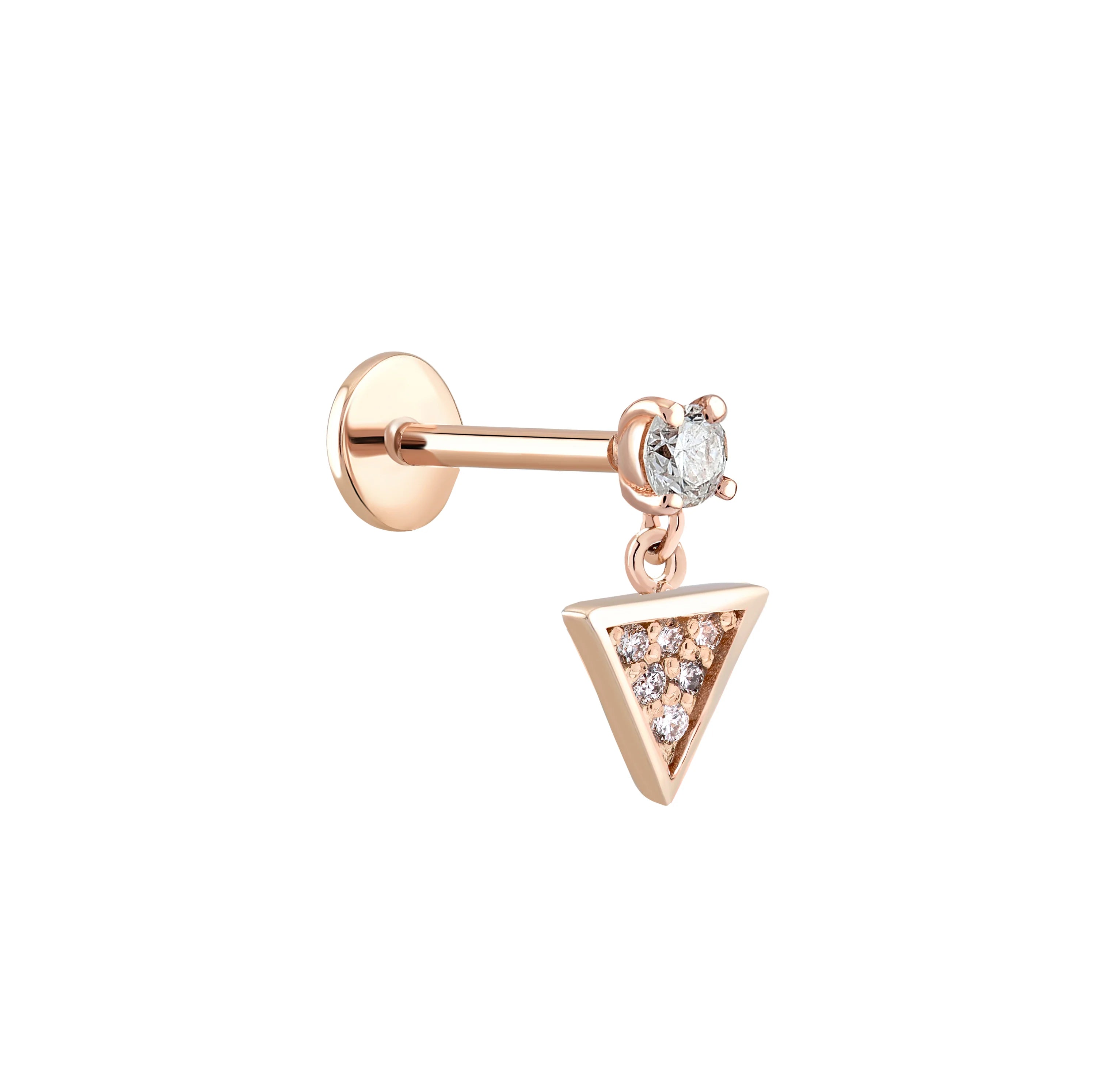 Üçgen Sallantılı Pırlanta Piercing