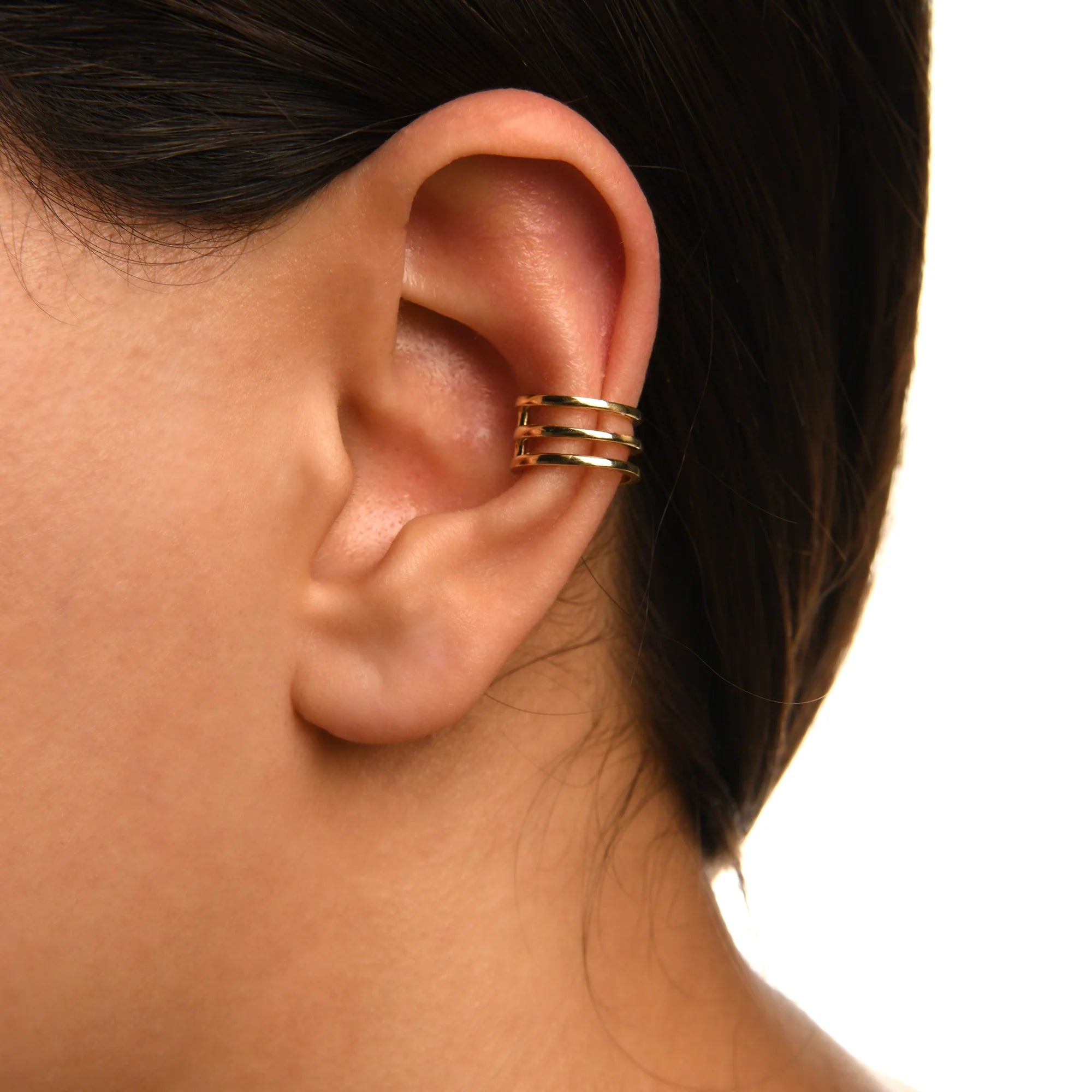 Trio Sade Altın Earcuff