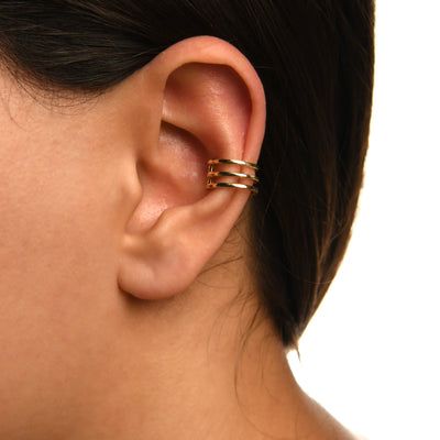 Trio Sade Altın Earcuff