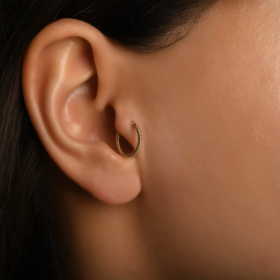 Burgulu Altın Halka Piercing (12mm)