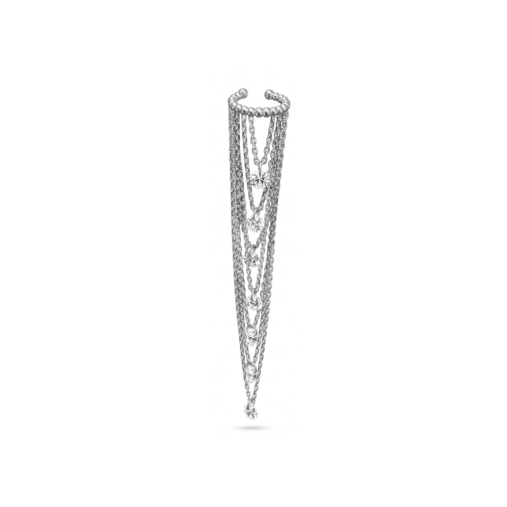 Lumina Kat Kat Taşlı Sallantılı Altın Halka Earcuff