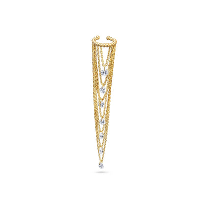 Lumina Kat Kat Taşlı Sallantılı Altın Halka Earcuff