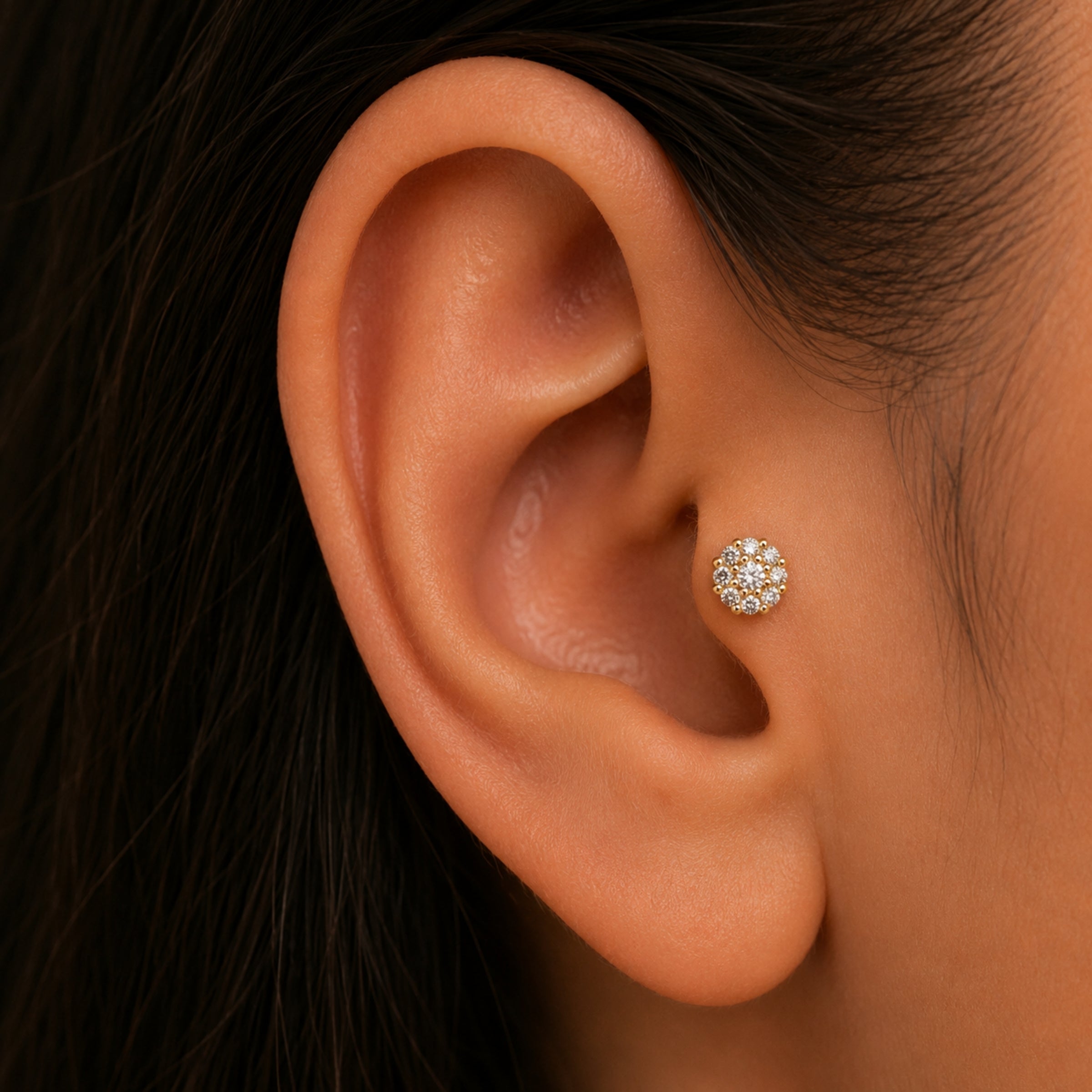 Lusha 14 Ayar Altın Papillon Piercing