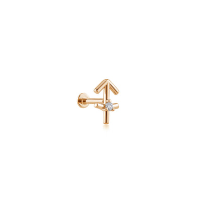 Sagittarius Yay Burcu Taşlı Altın Piercing