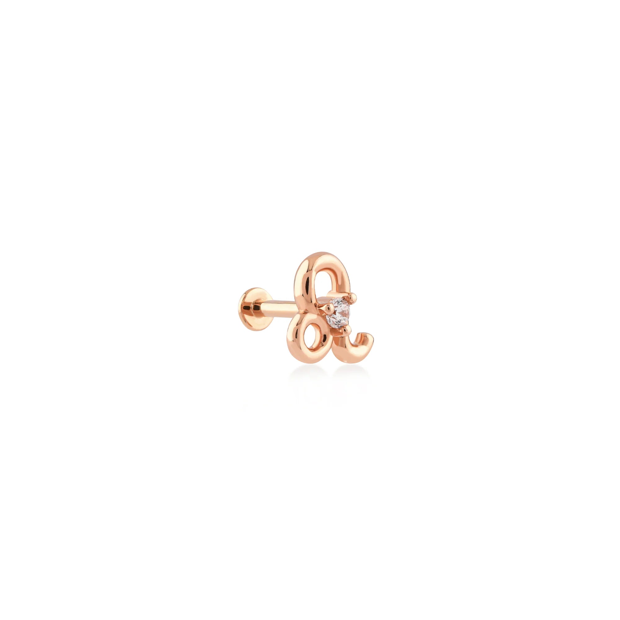 Leo Aslan Burcu Taşlı Altın Piercing