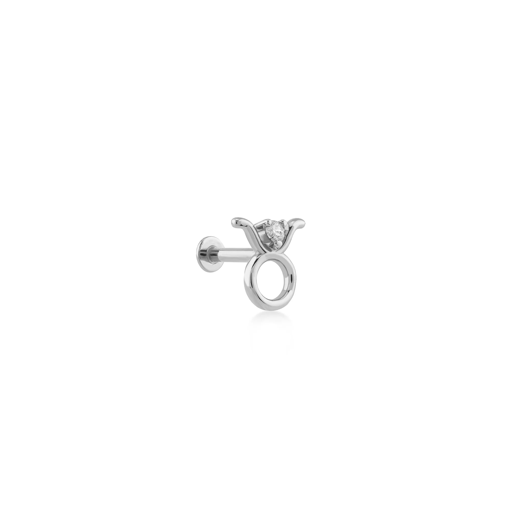 Taurus Boğa Burcu Taşlı Altın Piercing