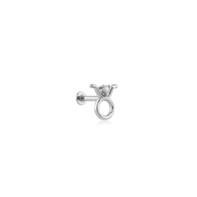 Taurus Boğa Burcu Taşlı Altın Piercing