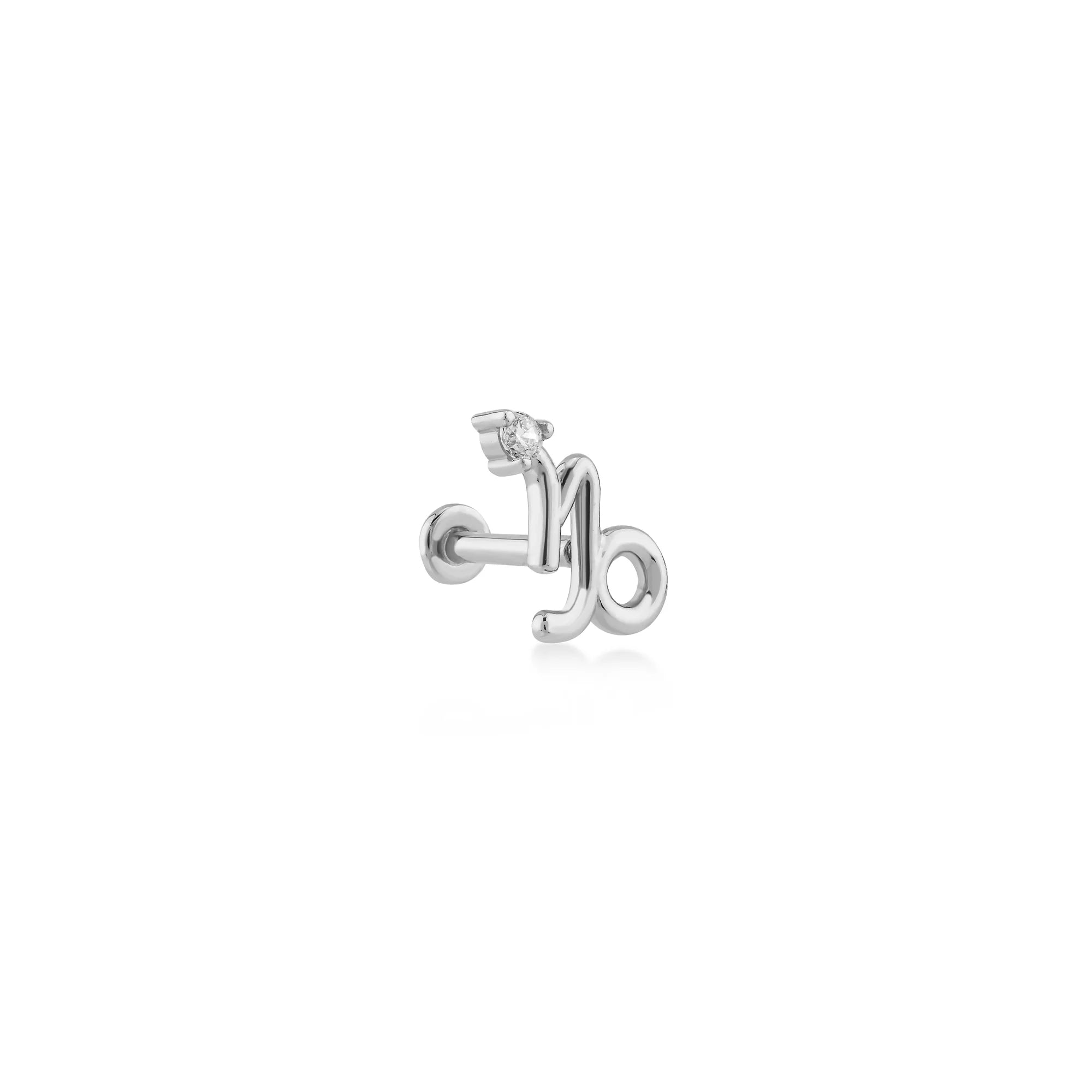 Capricorn Oğlak Burcu Taşlı Altın Piercing