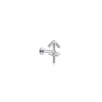 Sagittarius Yay Burcu Taşlı Altın Piercing