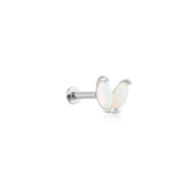 İkiz Markiz Kesim Opalit Taşlı Altın Tragus Piercing