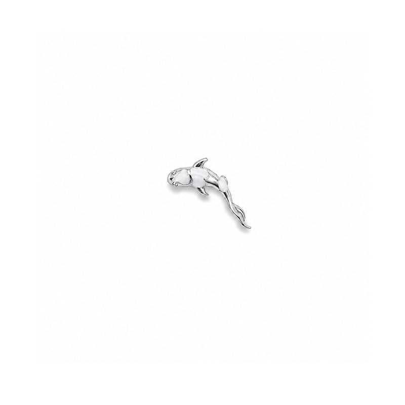 Koi Sedefli Beyaz Piercing (Sol Kulak)