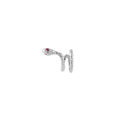Sarmal Taşlı Yılan Altın Earcuff (Sol Kulak)
