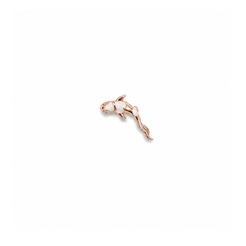 Koi Sedefli Beyaz Piercing (Sol Kulak)